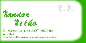 nandor milko business card